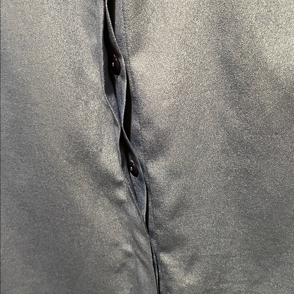 Pendleton Blue Collarless Button Down Blouse - image 6